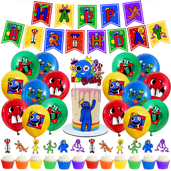 (30 kpl) 12 tuuman Rainbow Friends Lateksipalloja, Rainbow Friends