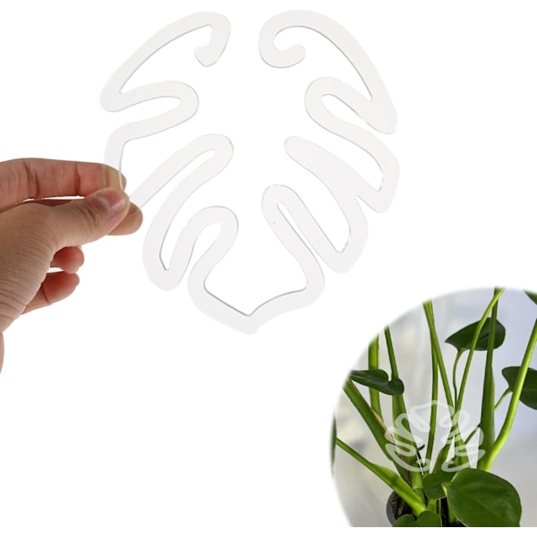 2 st Monstera Växtstöd Inomhus Växtstöd Pinnar Växtstamstöd Bladklämma För Växter Plast Klar Monstera Form Pinne För Utomhus Eller Inomhus