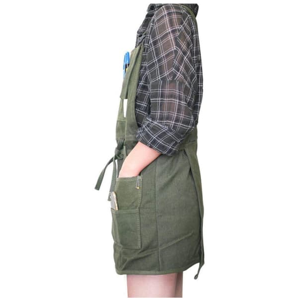 Forkle Forkle med Lommer i Canvas for Kvinner Menn Voksne