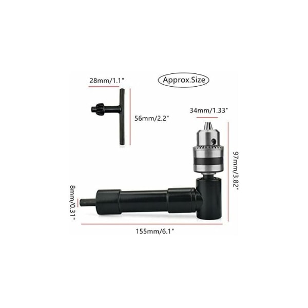 Højvinklet borebits-fastgørelsesbit, 1500 RPM aluminiumshoved 3/8 9