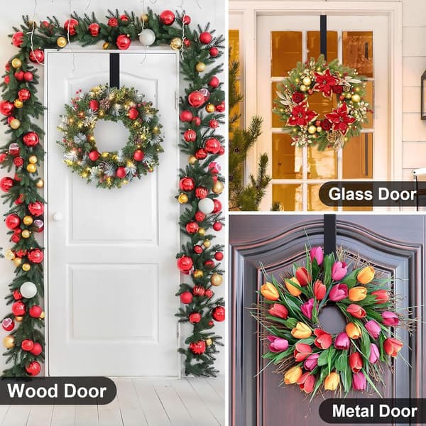 Justerbar julekranskrog – Til hoveddør – Passer til store døråbninger – Ideel til Halloween- og julepynt