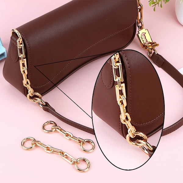 4 Delar 11,4 cm Väskrem Förlängare Väska Förlängningskedja Rem Förlängare Ersättningstillbehör Väskkedjeremmar Berlocker för Axel Crossbody Väska Cl