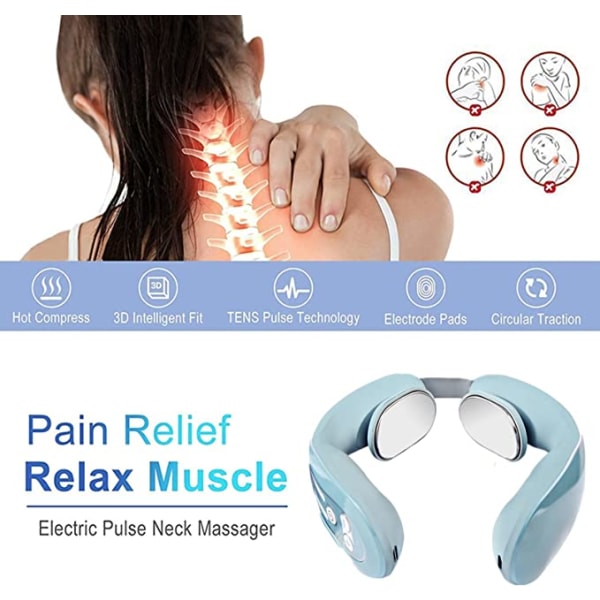 Nackmassagemaskin för nacke (blå gradientfärg), nackmassage