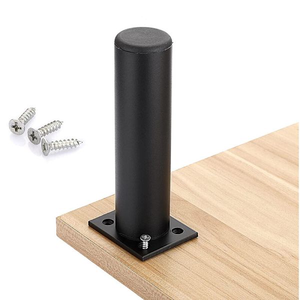 Sæt med 4 Justerbare Møbelben 20cm Sort Metal Udskiftning Ta