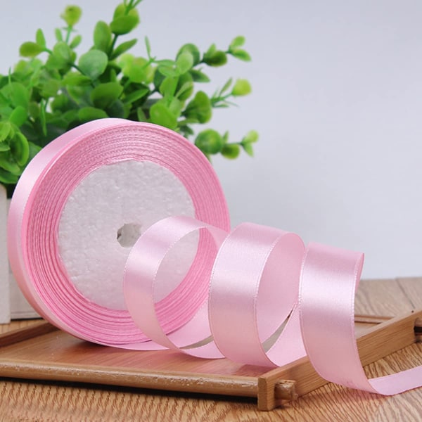 22M satinband 2cm (rosa) Bred satinrosettband Presentband dec