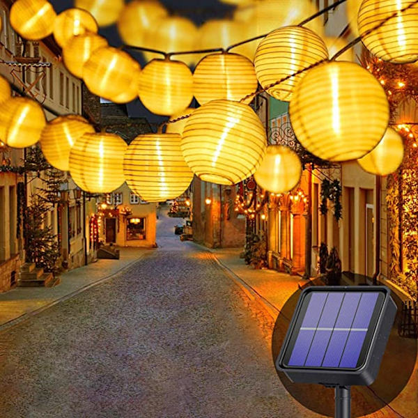 Solcellsstränglampor Utomhus - 7m - 50 LED-lyktor - Vattentäta -
