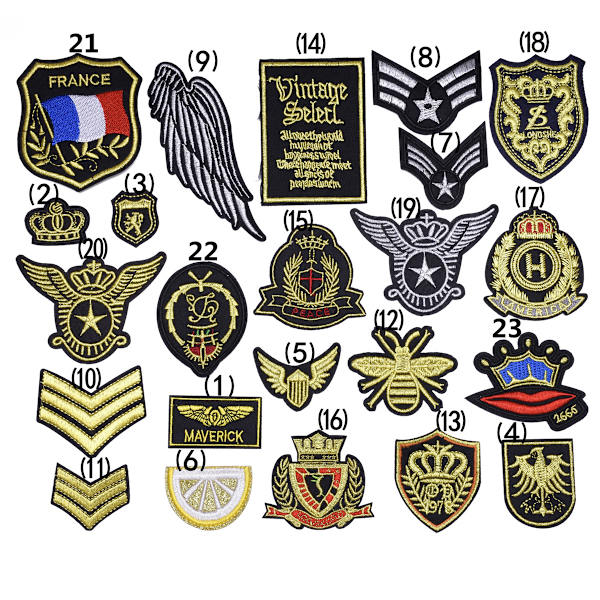 23 stk. Guldtråd Krone Badges Børnebroderede Patch Sy På/Jern