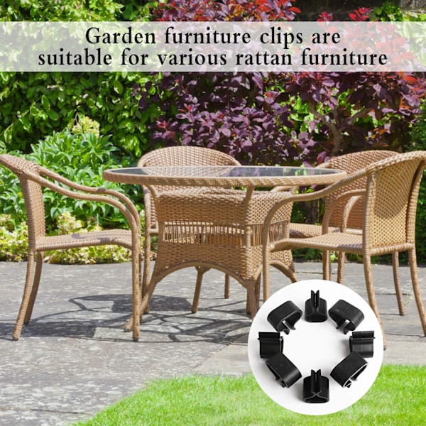 12 stk. Skridsikre møbelclips, havemøbel fastgørelsesclips, møbelklemmer til havemøbler, udendørs modul, sofa, terrasse, møbler