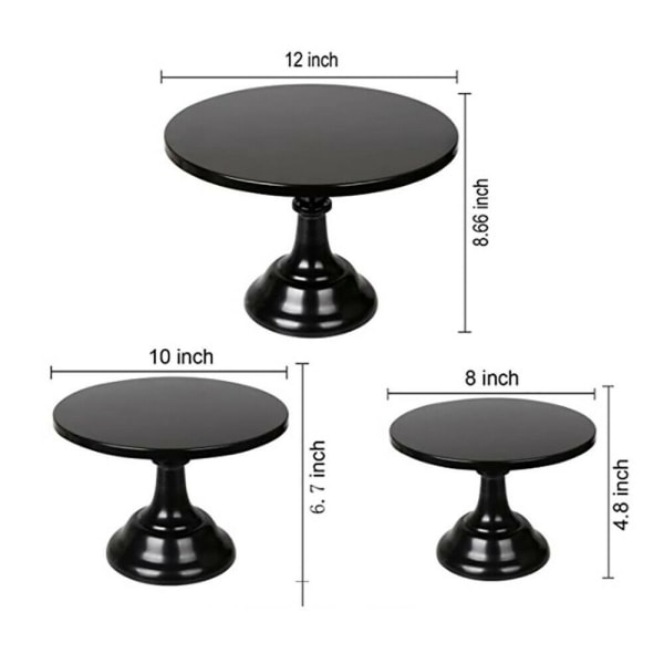 (Svart) S Kakefat Jern Kakefat Dessert Display Stativ Brett f