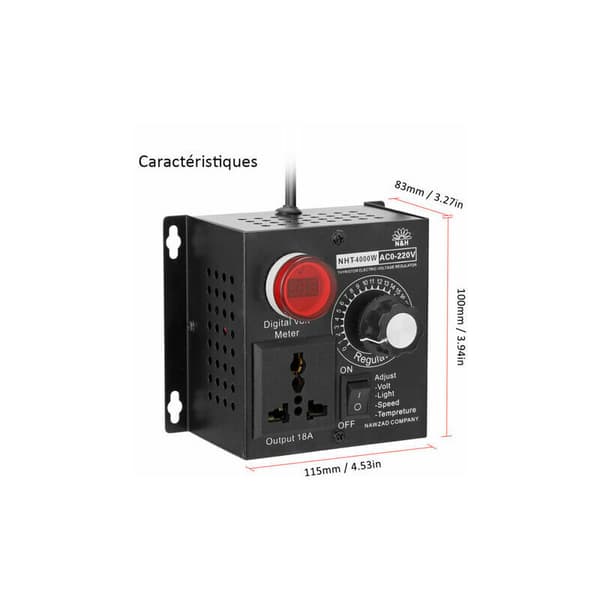 Ac 220V 4000W Kompakt Controller Variabel Spænding Hastighed ​​Bærbar