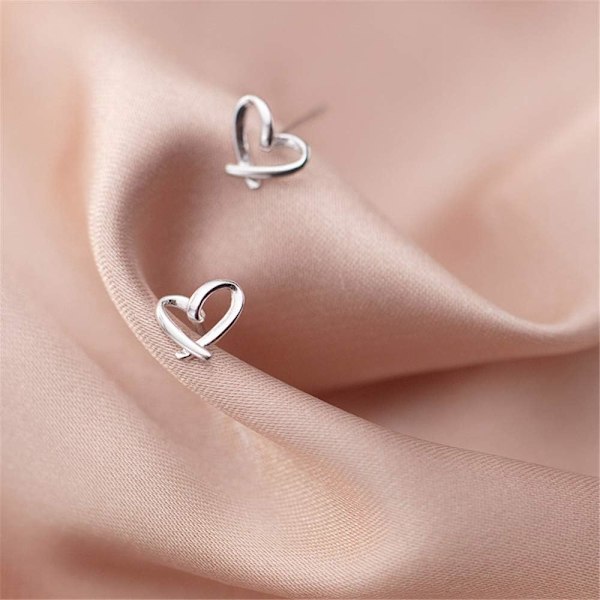 Minimalistiske Hjerte Sterling Sølv Øreringe til Kvinder Piger Teenagere Charm Hul Kærlighed Hjerteformede Stud Tiny Small Cartilage Tragus Post Pin Hypoallergen Pie