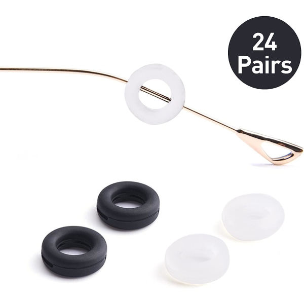 24 par runde brilleholdere, silikone brillekroge Templ