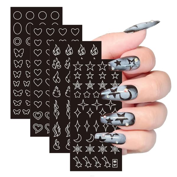 24 ark Airbrush Schabloner Nageldekor för Naglar