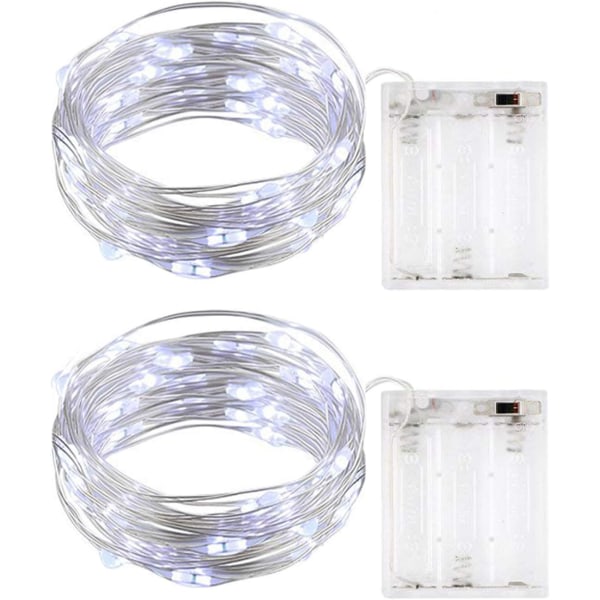 5m 50-LED Fairy Lights - [pakke med 2] (Cool White), InteTech Water