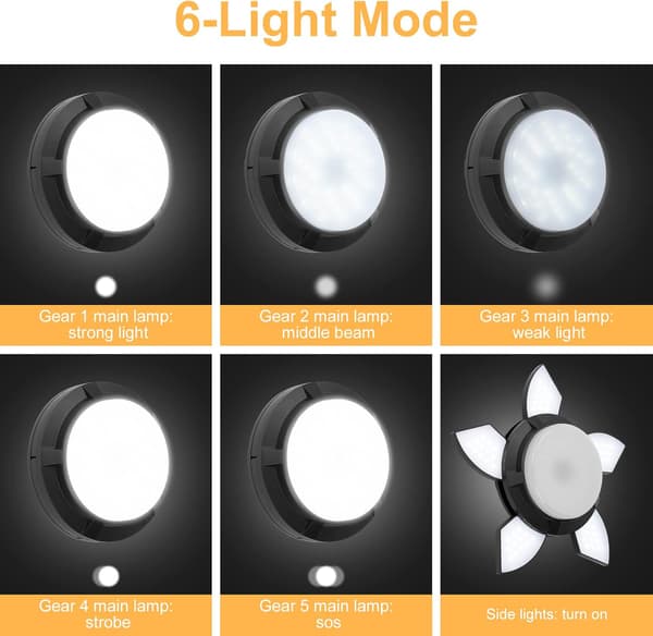 Ladesbar LED Campinglykt, 5 Moduser Vanntett Teltelykt, P