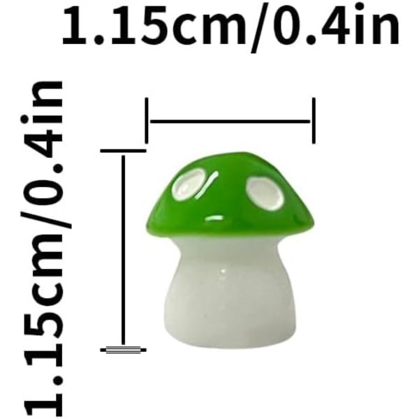 50 stk. Mini Fargerike Sopp Hagedekorasjon - Mini Soppfigurer i Resin, Landskapsornamenter for Hjemmehage Miniatyr Moss Landskapsdekorasjon