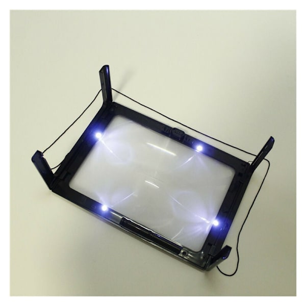 Luku-suurennuslasi (270x205x110 mm) 4 LED-valolla näkövammaisille