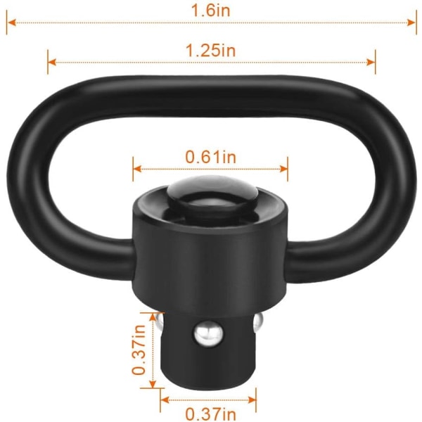 2 stk. QD Sling Mount Rifle Swivels Mount 1,25\" Loop Heavy Duty Pu
