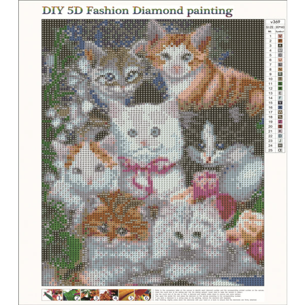 30x40cm Kit#A 5D Gör-det-själv diamond painting , Diamond painting för katter ,Pain