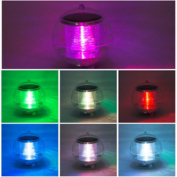 PCS Pool Light, 7 Färger Bytande Solcellsdriven Flytande Dammlampa, Vatt