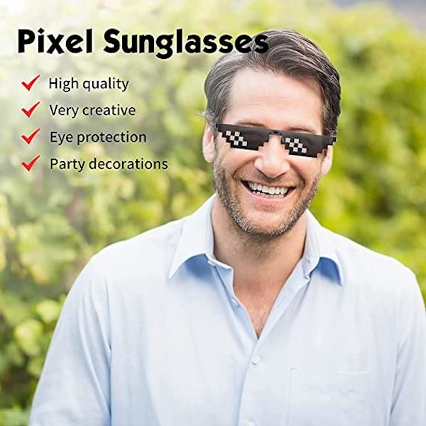 1 Kylmät Lasit Mustat Thug Life Aurinkolasit, Swag Lasit Unisex Su