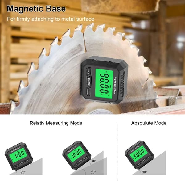 Magnetisk Digital Vinkelmåler LCD Display Inclinometer, Absolut og