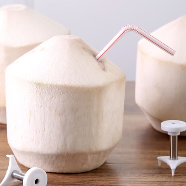 5-pakning Kokosnøttåpnerverktøy, rustfritt stål kokosnøttstansing, kokosnøttjuiceåpner, lett å åpne trygt og praktisk kokosborverktøy