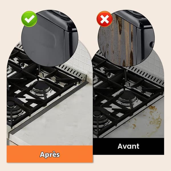 Set med 2 spisskydd i rostfritt stål, infällbara spaltlock, spisskyddsfoglist