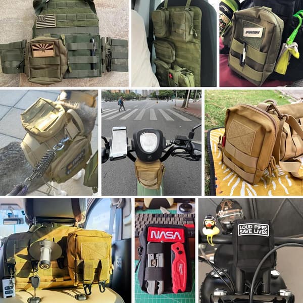 Taktisk Taskepose (Khaki) Molle Militær Bæltetaske EDC Pose til