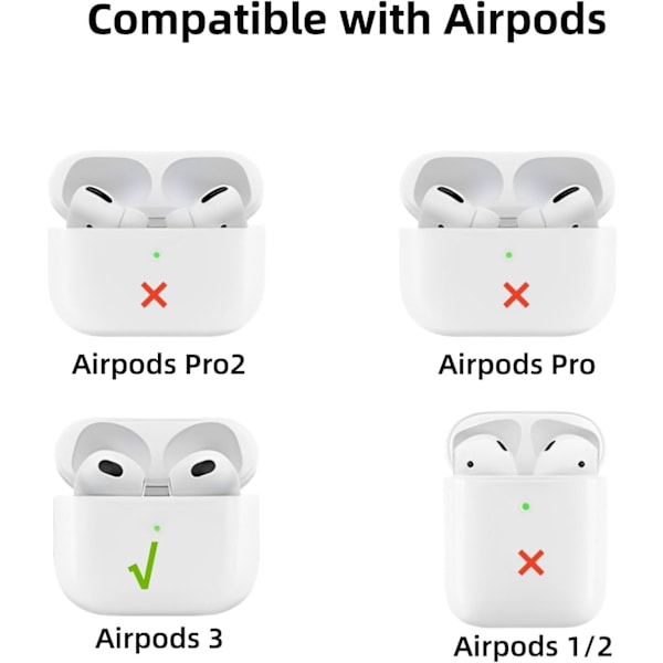 Silikonikuori yhteensopiva AirPods 3. sukupolven kanssa, avaimenperällä, söpö anime Yahaha iskunkestävä suojakotelo Ki:lle