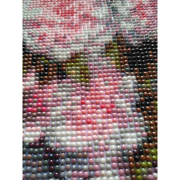 5D Diamond Dot Maleri DIY etter nummersett Full Drill Rosa Blomster Floral i Vase Lerreter Kunst og Håndverk Kors-