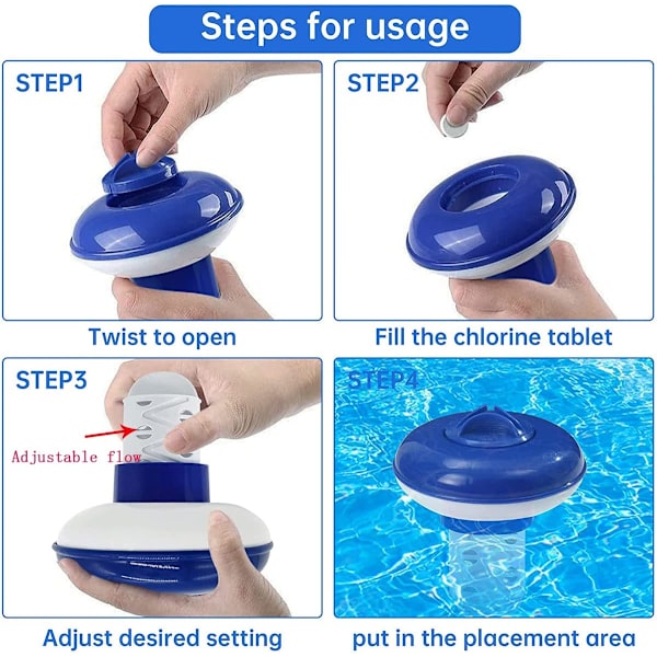 2 stycken klordiffusorer för pool, justerbar klordiffusor för