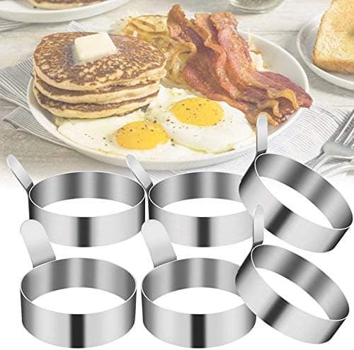 4 stk Rustfritt Omelettform Bakeform for Steking av Stekt Egg/Pa