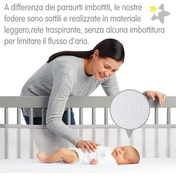 4-Sided Sengestol Bumper (2 Dele, Hvid), Sengestol Bumper Beskytter, Åndbar Sengestol Bumper til Hjemmebeskyttelse