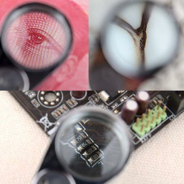 (Silver, Linsdiameter 21mm) 3 st 10X/20X/30X Smyckeslupp Glas