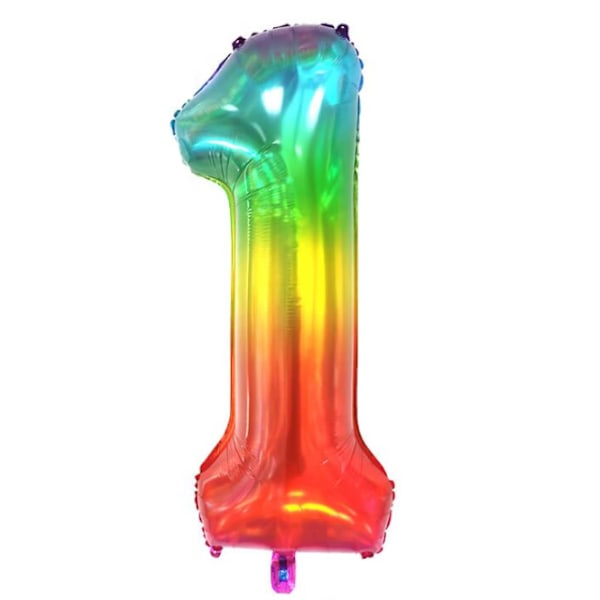 Havsblå 1-årsdag Ballonger Färgade - Stor Nummer 1 Ballon