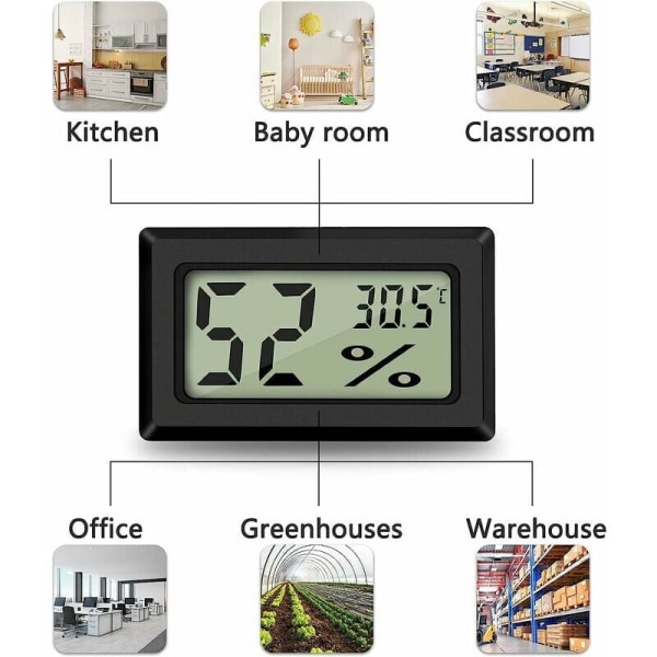 Mini Digital LCD Termometer Hygrometer (3 st - A) Temperatur H