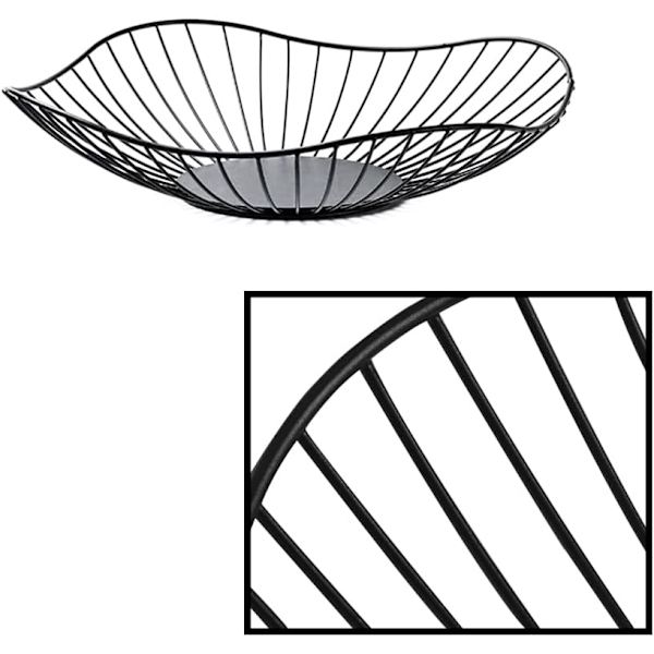 1 stk. Frugtkurv (Sort) Dekorativ Frugtkurv Sort Metal
