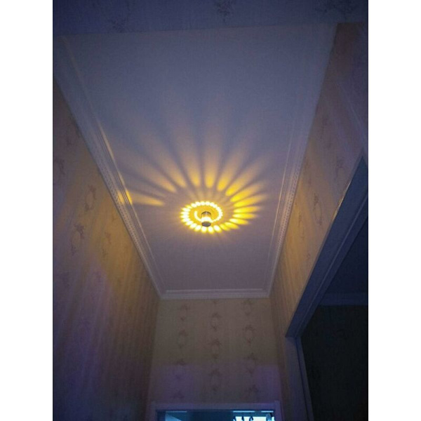 (Gult lys) 3 Watt LED væglampe, Aluminium væglampe, Badeværelse