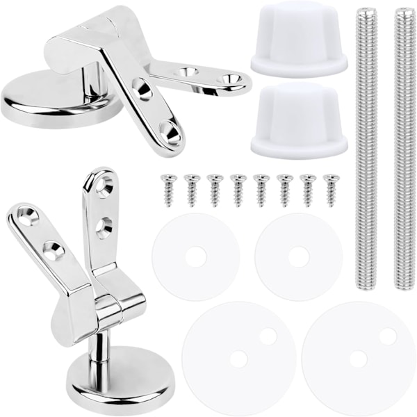 Pakke Toalettsete Hengsler Erstatning med Sink Legering Beslag, Toalettsete Hengselfester, Toalettsete Hengsel, Toalettsete Erstatningsbeslagsett.
