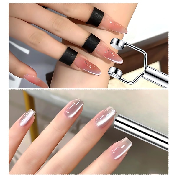 3 I 1 Kattögonmagnet för Naglar, Y-Formad Dubbelhuvad Magnetisk Nagelstav, Kattögon Gel Polish Nagelkonst Designverktyg Multifunktionell Kraftfull Magnet
