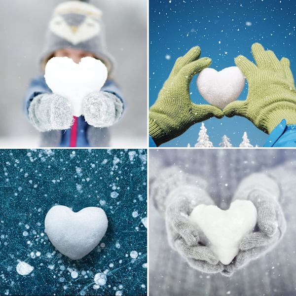 2 st Snöbollformare, Hjärtformad Snöbollsklämma, Snöbollsklämma, Snöbollformare