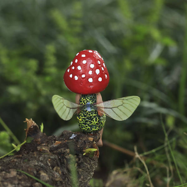 Rustik Sovande Fe-Dekoration i Resin, Genie Utomhus Dekor, Skog