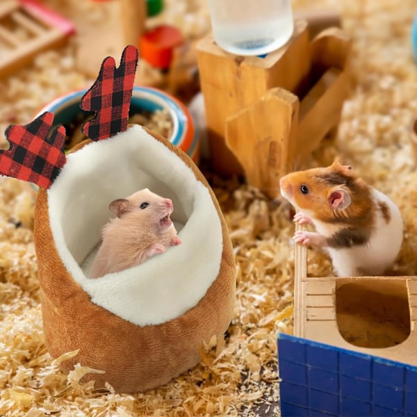 2 st Hamster Mini Säng, Varmt Litet Husdjur Djurhus Sängkläder, Mysiga Bo Rede Bur Tillbehör, Lätt Bomullssoffa för Dvärghamster
