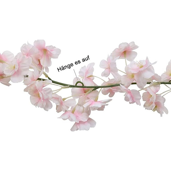 Kunstig kirsebærblomstranke (135 kirsebærblomster, lys rosa