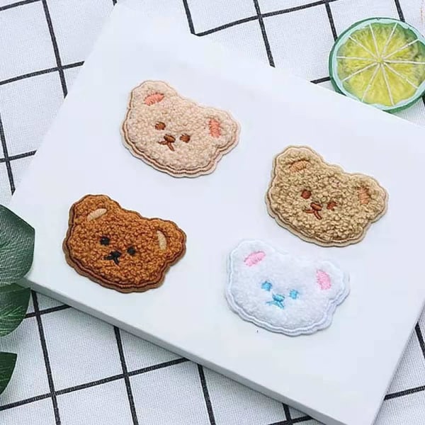 8 stk Cartoon Bear Patches Bear Brodery Patch Dekorativ Appli