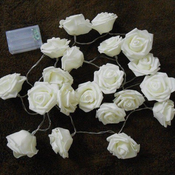 4,5 m 30 valkoista kukkaa Lämmin valkoinen LED-keijuvalot sisätiloihin