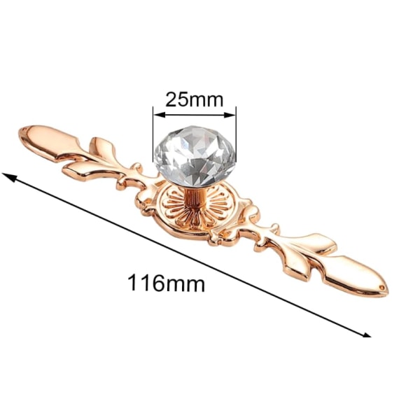 6 stycken Diamantdörrknoppar  Kristalldörrknoppar i guld
