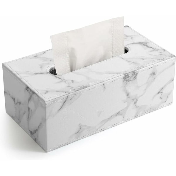 Vevboksdeksel, 9.84X5.23X3.77 - Marmor PU Lær Vevboks H