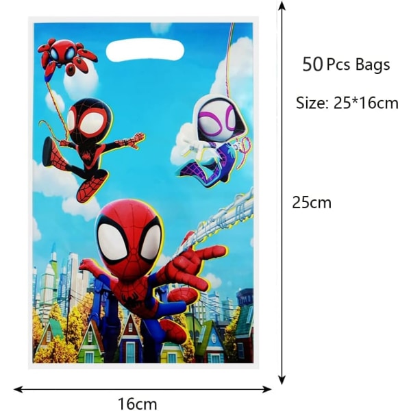 50 Spider-Man Bursdagsposer for Barn, Bursdagsposer for Gutter og Jenter